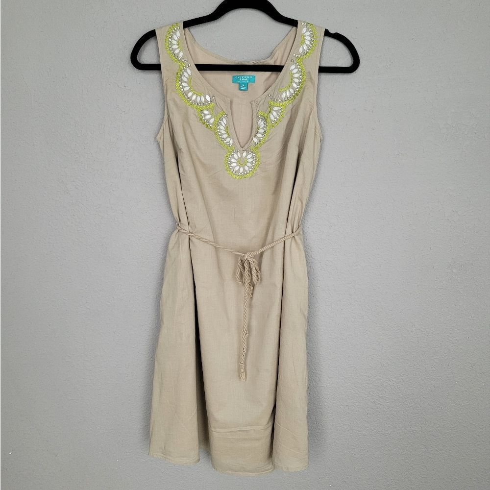 Calypso St Barth beaded dress with pockets Sz M